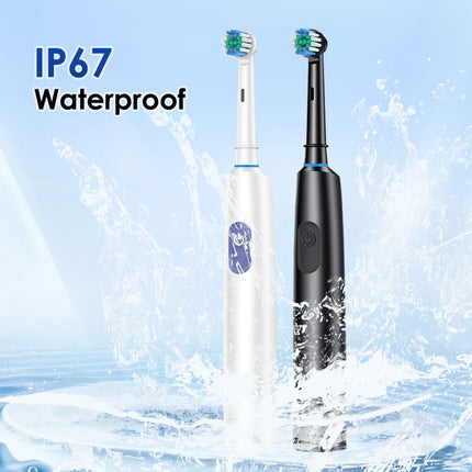 Sonic Electric Toothbrush Rechargeable Rotary Adult Waterproof with Timer 5 Modes & 4 Replaceable Brush Heads for Teeth Cleaning