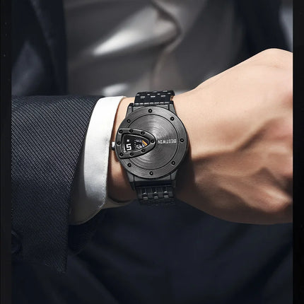 BESTWIN Luxury Brand Trend Cool Men's Wrist Watch Stainless Steel Technology Fashion Quartz Watch For Men Relogio Masculino 2023