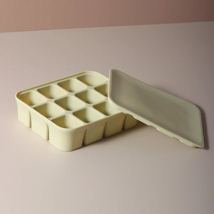 12 grid Food-Grade Silicone Baby Food Freezer Tray - Easy Pop Out Ice Cube Mold for Infant Puree & Snacks