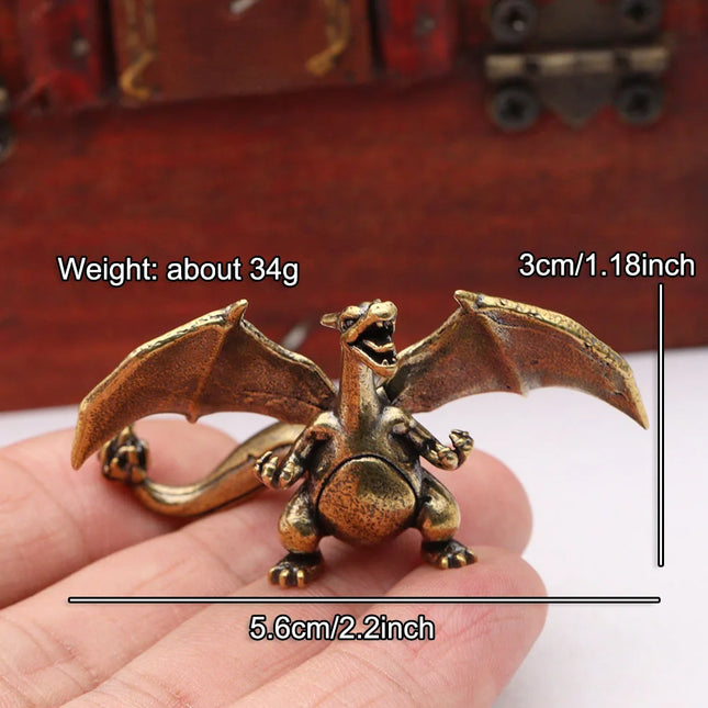 Brass Roaring Flying Dragon Small Statue Desktop Ornaments Vintage Animal Figurines Model Lucky Home Decoration Crafts Accessory
