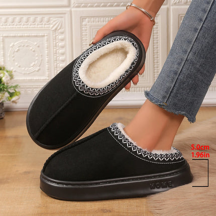 Women's Winter Fur Shoes Male Ankle Boots Platform Slippers Home Warm Fashion Outdoor Basis Thick Wool Wool Short Boots