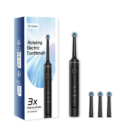 Dr.Yadent Rotating Electric Toothbrush IPX7 Waterproof 3 Modes 4 Toothbrush Head Rechargeable Battery for Adult Deeper Cleaning