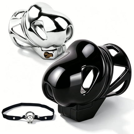 LICKER Easy To Wear ABS Stainless Steel Glans Chastity Cage Penis Head Breathable Chastity Lock Dick Bondage For Men Sissy Gay