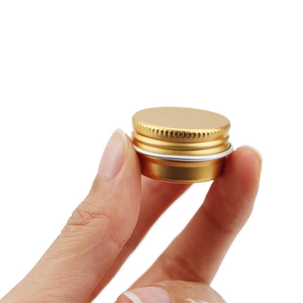 50Pcs 5g Empty Mini Pink Aluminum Jars Cosmetic Small Black Metal Tins Lip Balm Jar Refillable Make Up Sample Jar with Screw Lid