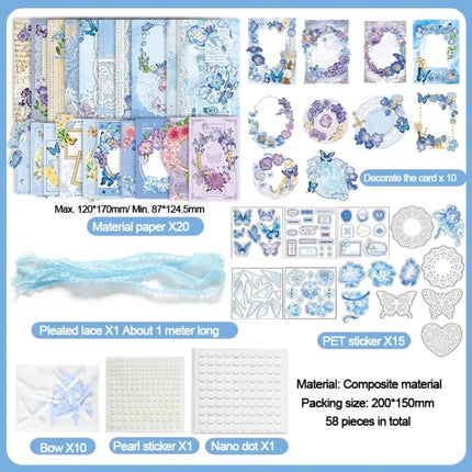 Paper Stickers DIY Itabag Insert Material Lace Ribbon Flower Itabag Decor DIY Material Colorful Creative