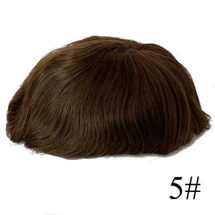 0.02-0.04mm Super Thin Skin Men's Toupee Natural Indian Human Hair Male Wig Prosthesis Hair System For Men Free Shipping