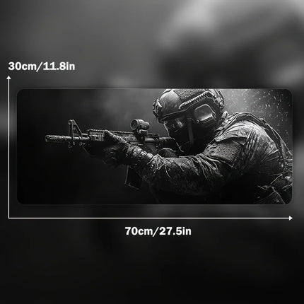 Large Mouse Pad Tactical Soldier Design Non-Slip XXL desk pad gaming accessories Stitched Edges for Home and game for fps gamer