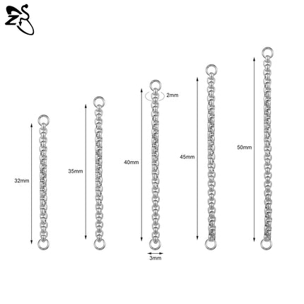 ZS 1 Piece Stainless Steel Nose Chain 32MM-50MM Bridge Piercing Sharp Cone Tassel Dangle Nostril Piercings Jewellery Accessories