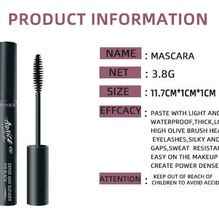 4D Mascara Ultra Long Lasting Mascara Waterproof Mascara Liquid Fiber Mascara Non-adhesive Naturally Slender Non-smudged Makeup