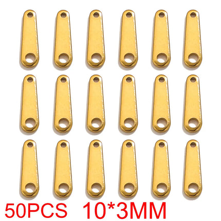 50pcs Stainless Steel Small Heart Charms for Jewelry Making Necklace Bracelet Extend Chain Tail Tag Supplies Material Wholesale