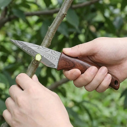 Wooden Handle Grafting Knife With Leather Shell Suitable For Garden Grafting/unpacking Etc Solid Wood Handle Garden Hand Tool