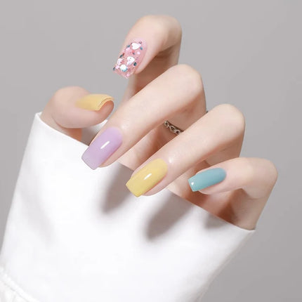 Pretty Colorful Glitter Nail Polish Reflective Candy Color Nail Varnish Semi Permanent UV Polish Nails Art Manicure Jelly Glue