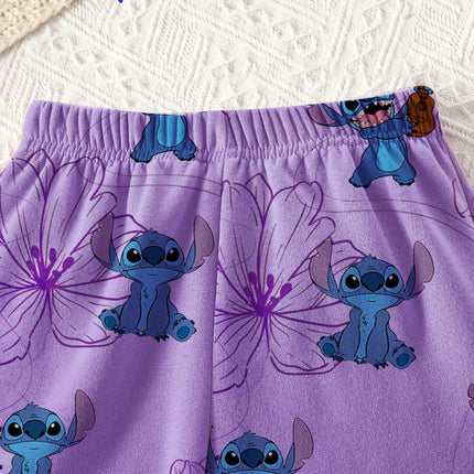 Official Disney Stitch Girls Autumn 3Pc Hoodie Vest Pants Set. Soft, breathable, trendy sporty campus style. Perfect gift!
