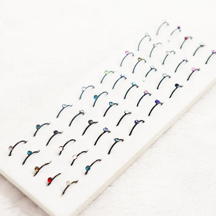 4 Style 8-40pcs Fashion 316l Colorful Stainless Steel Nose Hoop Lip Nose Ring Stud Earrings Body Piercing  Jewelry Punk Style