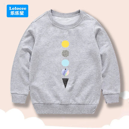 Lolocee Kids Sweatshirt,Crew Neck Long Sleeve with Cute Planet Print,Boys Fashion Pullover Top Toddler Children's Daily Wear XQ1