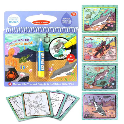 COOLPLAY Magic Water Drawing Book Coloring Book Doodle & Magic Pen Painting Drawing Board For Kids Toys Birthday Gift
