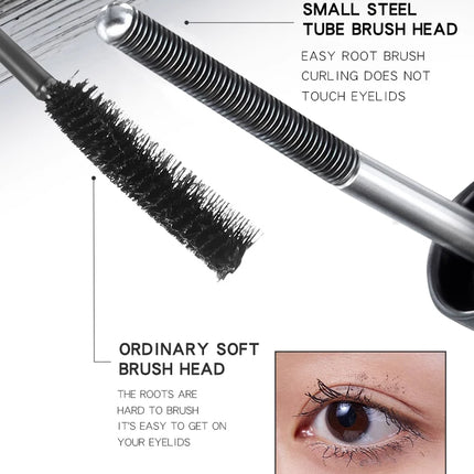 MACKANDY Waterproof 3D Lengthening Mascara Black Eyelash Extension Eye Lashs Brush Long-Wearing Silk Mascara Cosmetics Gift