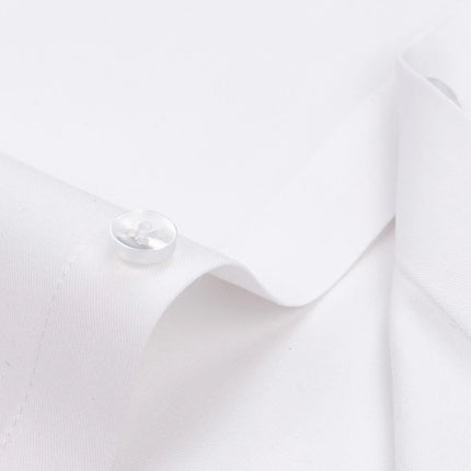 5XL Modal Polyester Fiber White Shirt Men's Long-Sleeved Casual Business Shirt Plus Size Big and Tall Easy Care