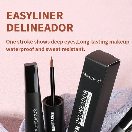 Matte Black Waterproof Liquid Eyeliner Pencil Sweatproof Quick Dry Easy To Wear High Pigment Brown Eye Liner Pen Eye Makeup Tool