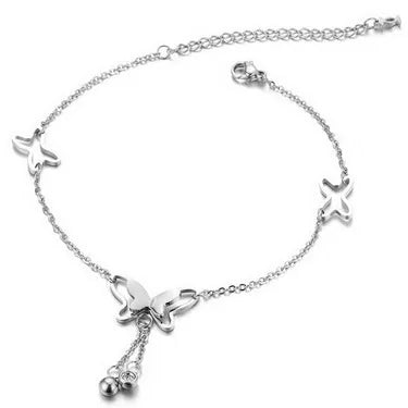 New Personalized Butterfly Pendant Anklet Summer Beach Leg Chain Handcrafted Anklet Gold And Silver Headwear Wholesale And Retai