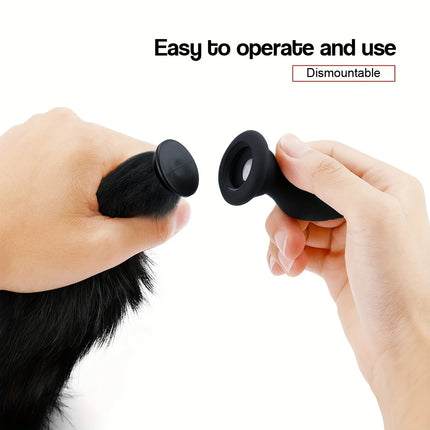 1pcs, Vibrating silicone tail anal plug, Role-playing animal games, Vibrators, Anal extension exercises, butt plug, adult pleasu