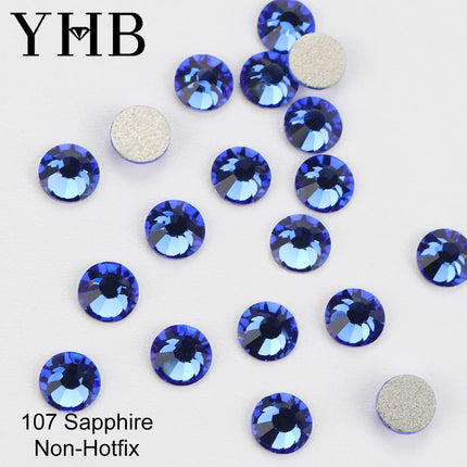 YHB 101-133Cold Fixation Crystal Cristales Flatback Silver Back Non Hotfix Rhinestones For Bags Shoes Garment Phone DIY Nail Art