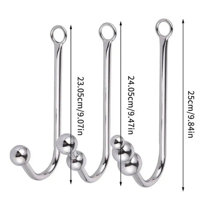 [Y]Stainless Steel Anal Hook With Anal Beads Hole Anal Hook Metal Butt Plug Anal Sex Toys Adult Product No Vibrator For Men