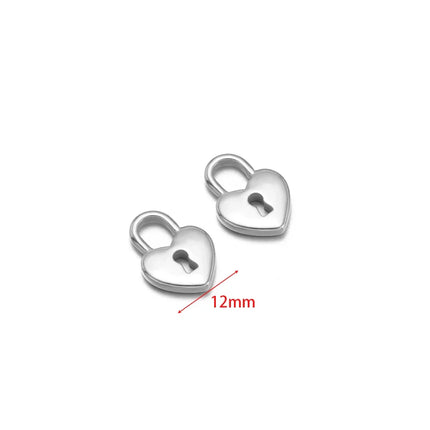 5pcs Gold Plated Stainless Steel Heart Lock Pendants Key Series Love Charms DIY Jewelry Making Necklace Bracelet Fittings Bulk