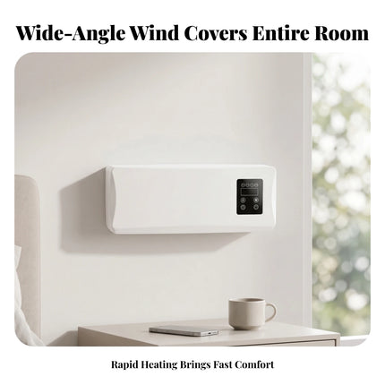 Wall-Mounted Electric Heater Rectangular Electric Wall Heater Home Heating White Housing Black Control Panel