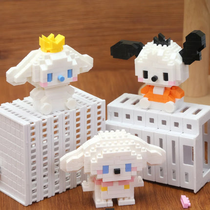 Sanrio Hello Kitty Kuromi My Melody Cinnamoroll Building Blocks Cartoon Figures Bricks Children's Assembly Toys Model Gift