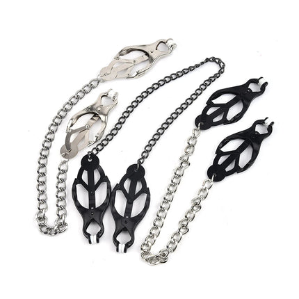Metal Stimulator Breast Nipple Stainless Steel Clamps With Chain Clips Female Men Nipple Rings Exotic Accessories