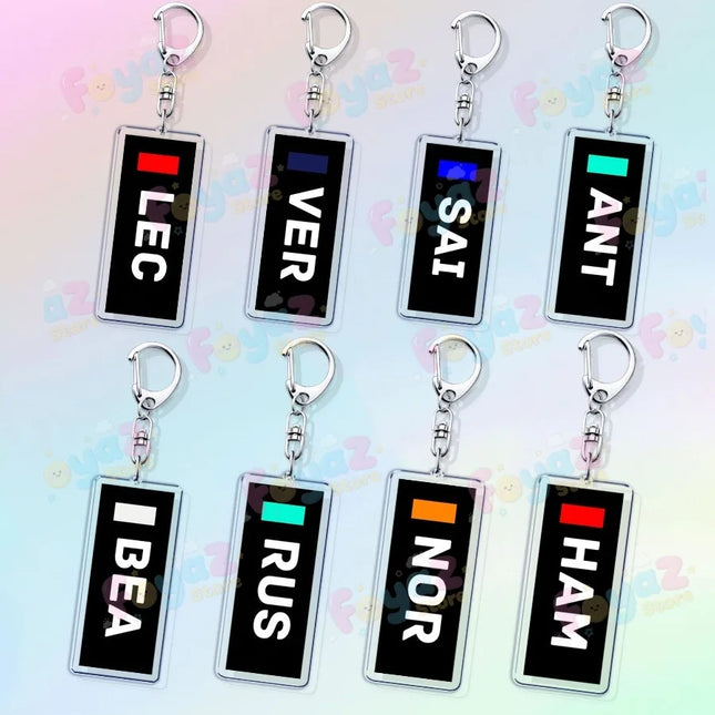 Cool Racing Car Drivers Name Keychain Llavero Accessories Bag Charms 2025 Motorsport Keychains Women's Keyrings Jewelry Fans Gif
