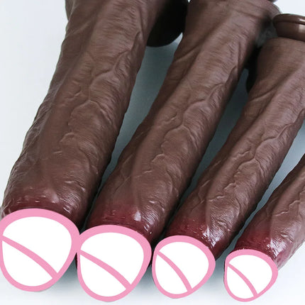 Realistic Soft Big Black Dildo Double Silicone Suction Cup Penis Female Vaginal Masturbation Cock Woman Man Anal Adult Sex Toy