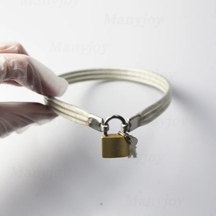 Manyjoy Stainless Steel Beauty Neck Cosplay Slave Collar Bdsm Bondage Lockable Adult Games Sex Toys for Woman Men Fetish Tools