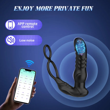 Prostate Massager Anal Vibrator Thrusting Dildos 9 Mode with Cock Ring Anal Plug Sex Toys G Spot Massager Male Sex Toys for Men