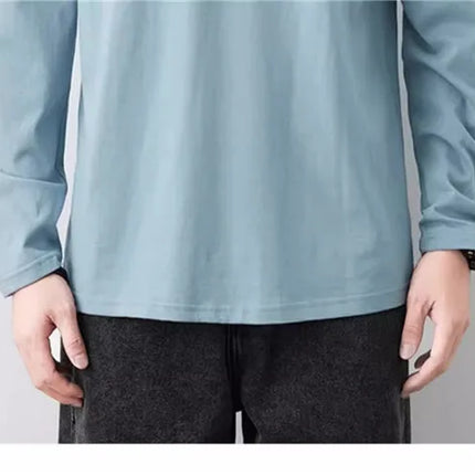 Fast Delivery T-Shirts Men Long Sleeves Tee Tops Male Autumn Plain Cotton T-shirts Plus Size 4XL 5XL Undershirts Man Clothing