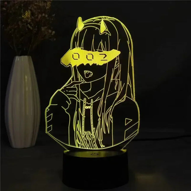 Anime Lamp Zero Two Figure Nightlights Boys Girls Manga Gift Night Light Remote Control 16 Colors 3d Lamp Darling in The Franxx