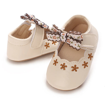 Spring and Summer New Baby Korean Version Flower Embroidered Princess Shoes For Women's Soft Soled Baby Walking Shoes