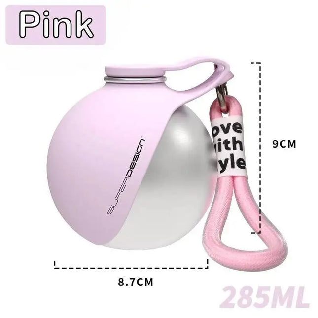 2-in-1 Portable Dog Water Bottle for Small Dogs - Leak-Proof & Compact Dog Travel Water Bottle -Stainless Steel Bottle & Silicon