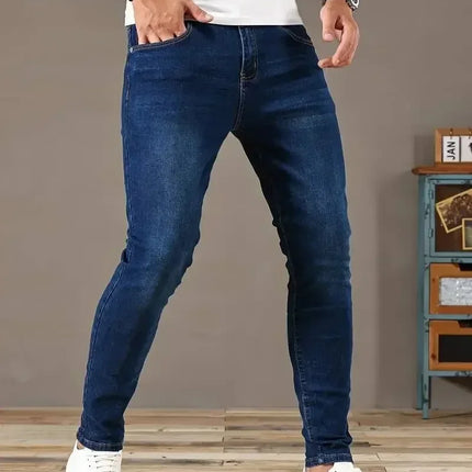 2025 Men Classic Advanced Pencil Jeans Homme Man Soft Stretch Black Biker Masculino Denim Slim Fit Casual Trousers Solid Pant