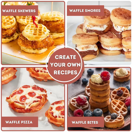 B59B-Multi Waffles Maker 16 Waffle Molds Nonstick Waffle Iron With Quick Heat-Up Nonstick Mini Waffles Maker