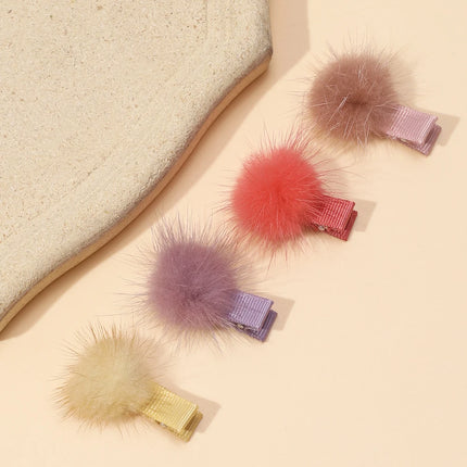 Popular Fashion Baby Girls Hair Clips Solid Plush Hairpins for Children Seamless Hair Grips for Kids Baby Hair Accessories