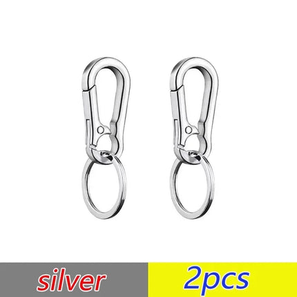 1-5pcs Waist Hanging Key Rings Stainless Steel Holder Keychains Buckle Clip Gourd Climbing Hook Car Strong Carabiner Key Chain