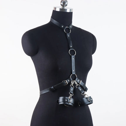 Leather Sponge BDSM Bondage Restraints Open Leg Adult SM Game Restrain Ropes Sex Swing for Women Sex Toys for Adults Couples