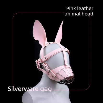 New Pink Leather Dog Head Mask Role play Mask Bondage Erotic Training SM Games Nightclub Parties BDSM Unisex Adult Sex Toys 18+
