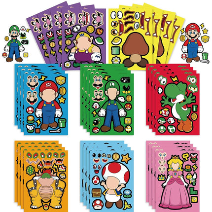 Super Mario Theme Birthday Party Supplies - Favors Gifts Stamps Bracelets Stickers Gift Bag Pinata Fillers Christmas Decoration