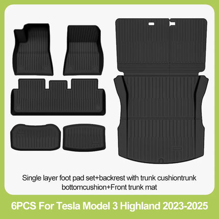 BYTON Floor Mats Compatible Custom Fit Floor Liners for 2023-2026 Tesla Model 3 Highland All Weather Protection car mats