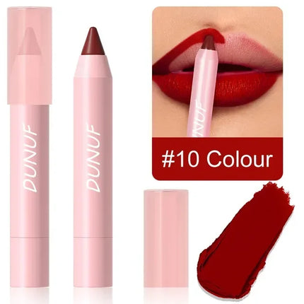 18 Color Matte Lipstick Pen Waterproof Lasting Nude Brown Lip Liner Pencil Red Lip Contour Tint Lip Contouring Cosmetic Makeup