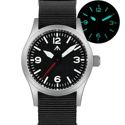 Militado New ML05 PVD Black Quartz Wristwatch VH31 Movement Sapphire Mirror BGW9 316L Case Waterproof 38Mm Vintage Watch