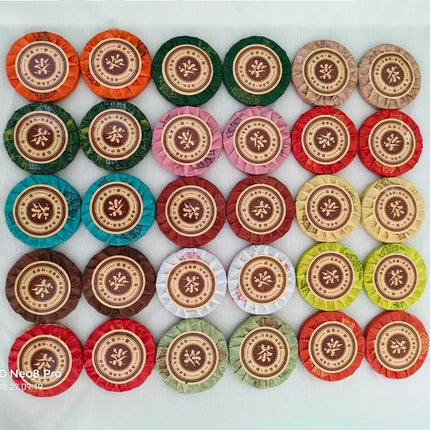 A Week Various Ripe/Raw Puer Small Tea Cake Label Pu'er Cotton Tea Word Label Pu erh Self-adhesive Label Customizable Reusable